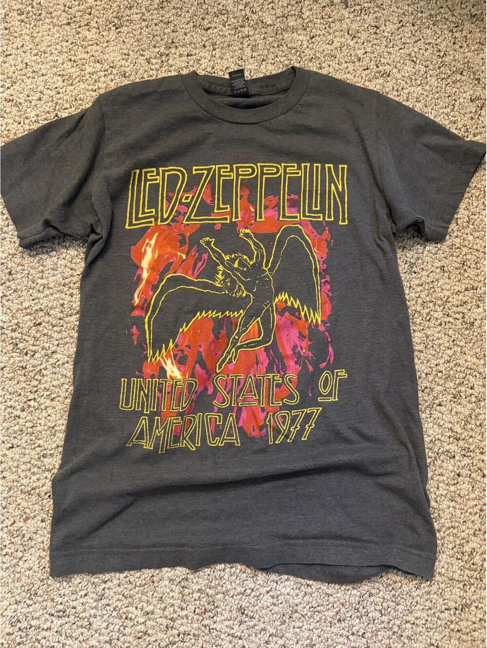 Tultex Led Zeppelin Retro US Tour 1977 music tee shirt